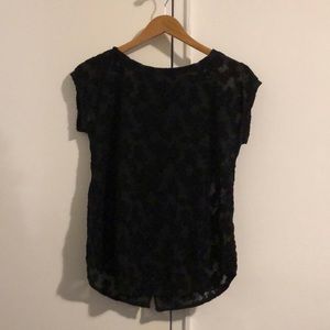 Black floral shirt